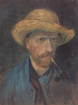 Vincent Van Gogh Self-Portrait with Straw Hat and Pipe (nn04) France oil painting art